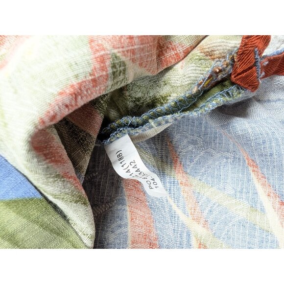 Vintage Tommy Bahama Button down Shirt Mens Large Silk Hawaiian signature print - Picture 4 of 16